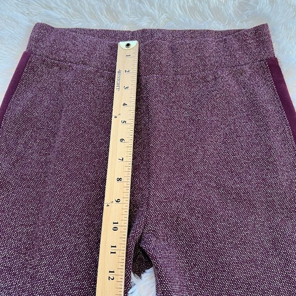 Lou Gray Loft Womens Pants Medium Purple Pull On Tuxedo Stripe Leggings 15978 - Picture 8 of 9